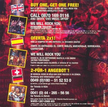 'We Will Rock You' musical flyer back