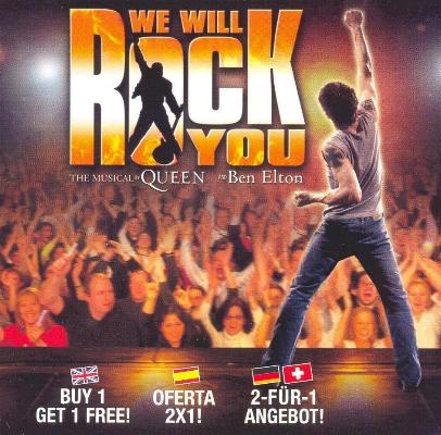 'We Will Rock You' musical flyer front