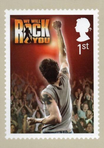 'We Will Rock You' musical stamp postcard