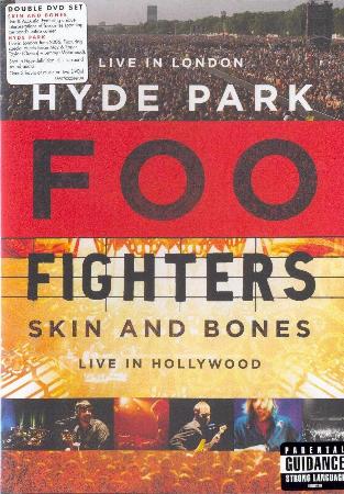 Foo Fighters 'Hyde Park - Skin & Bones' UK DVD front sleeve with sticker
