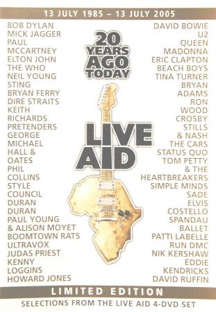Various Artists 'Live Aid 20 Years Ago Today' UK DVD front sleeve