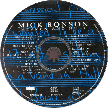 Mick Ronson 'Heaven And Hull' UK CD disc