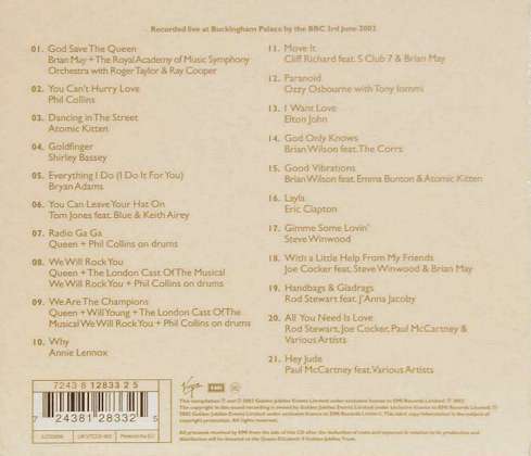 Various Artists 'Party At The Palace' UK CD slipcase back sleeve