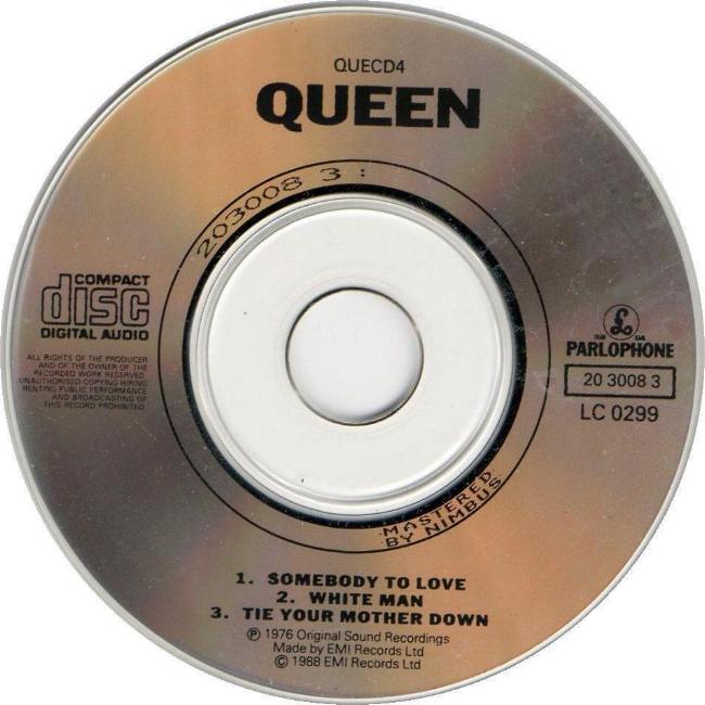 Queen 'Somebody To Love' UK CD disc