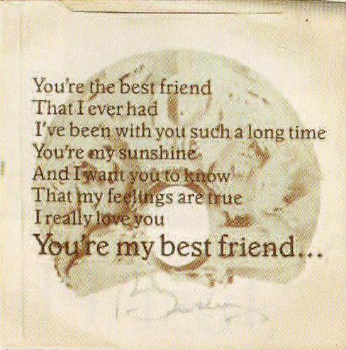Queen 'You're My Best Friend' UK 7" promo back sleeve