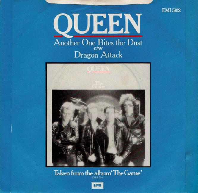 Queen 'Another One Bites The Dust' UK 7" back sleeve