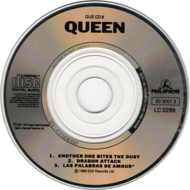 Queen 'Another One Bites The Dust' UK CD disc