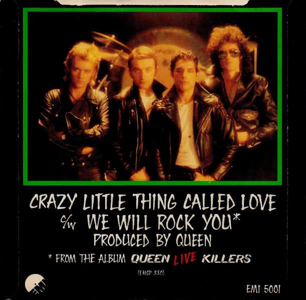 Queen 'Crazy Little Thing Called Love' UK 7" back sleeve