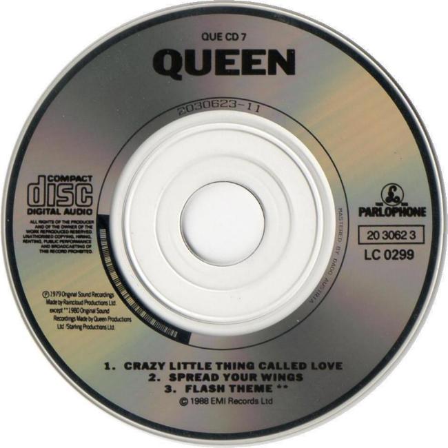 Queen 'Crazy Little Thing Called Love' UK CD disc