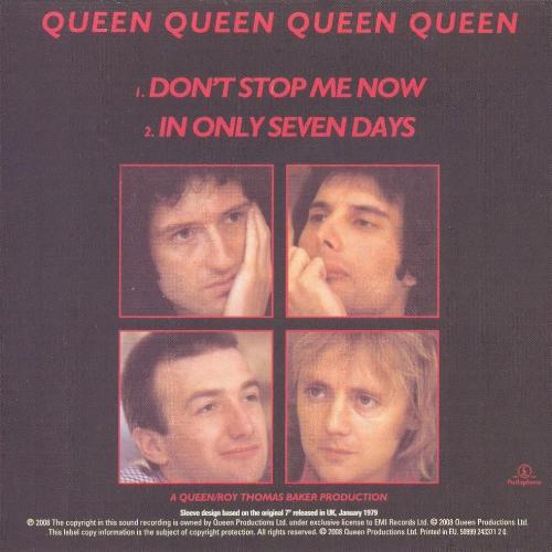 Queen 'Don't Stop Me Now' UK Singles Collection CD back sleeve