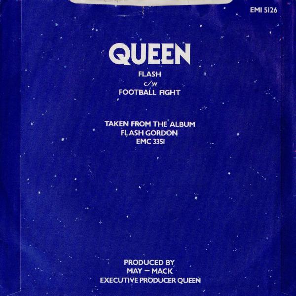 Queen 'Flash' UK 7" back sleeve