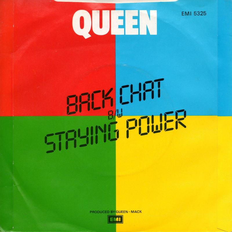Queen 'Back Chat' UK 7" back sleeve
