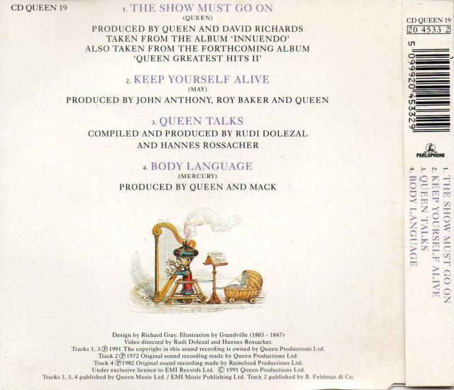 Queen 'The Show Must Go On' UK CD back sleeve