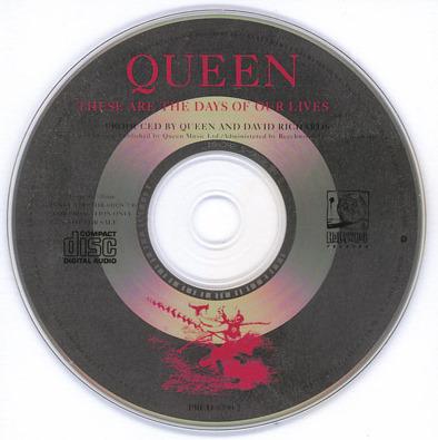 Queen 'These Are The Days Of Our Lives' US 1 track promo CD disc