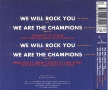 Queen 'We Will Rock You' Netherlands CD back sleeve