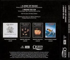 Queen 'A Kind Of Magic' UK promo CD back sleeve