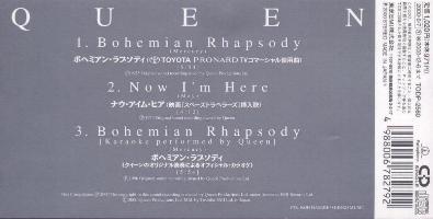 Queen 'Bohemian Rhapsody' Japanese CD back sleeve