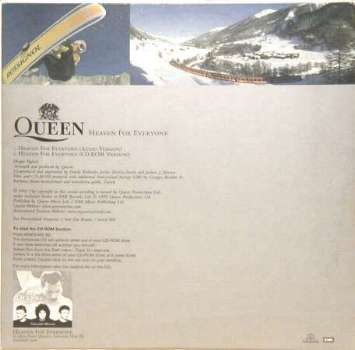 Queen 'Heaven For Everyone' Swiss Tourist Board promo CD back sleeve