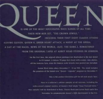Queen 'Keep Yourself Alive' US promo CD booklet back sleeve