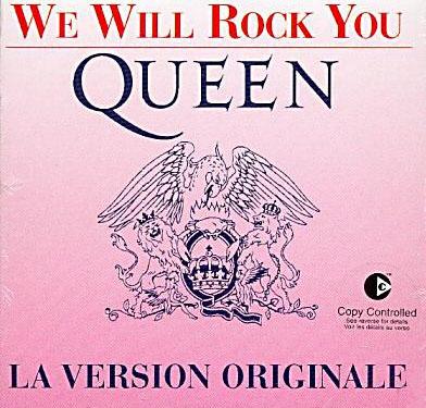 Queen 'We Will Rock You' French CD pink front sleeve