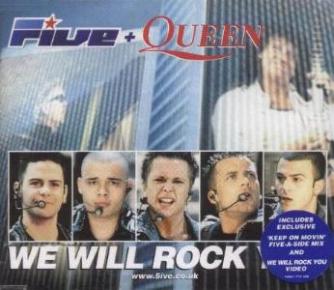 Queen + Five 'We Will Rock You' UK CD2 front sleeve