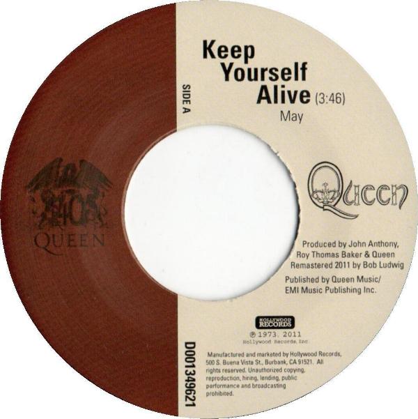 Queen 'Keep Yourself Alive' USA 7" reissue label