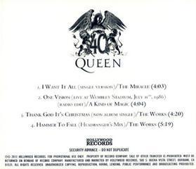 Queen 'Queen 40' US promo CD back sleeve