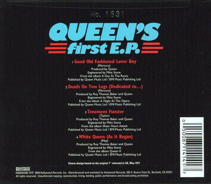 Queen 'Queen's First EP' USA CD reissue back sleeve
