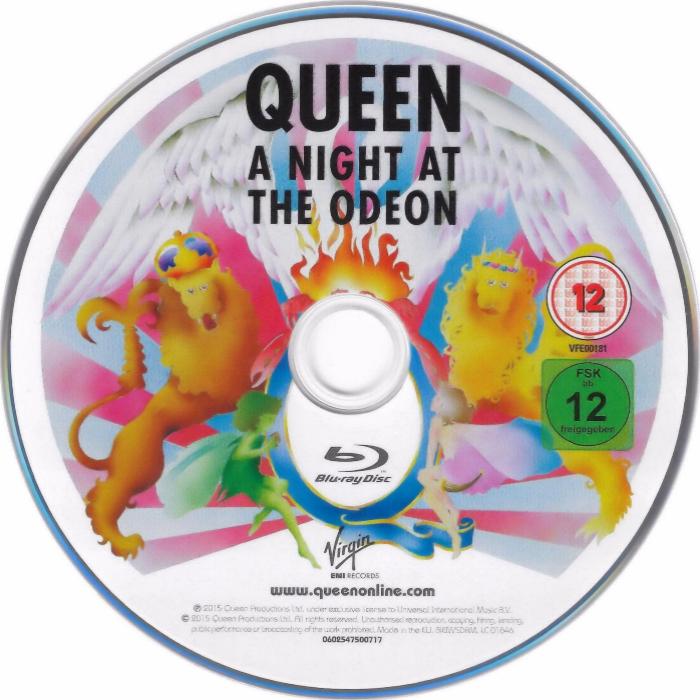 Queen 'A Night At The Odeon' UK Blu-ray disc