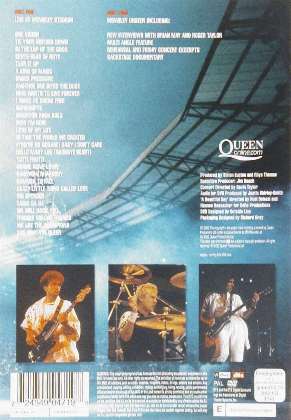 Queen 'Live At Wembley Stadium' UK DVD back sleeve