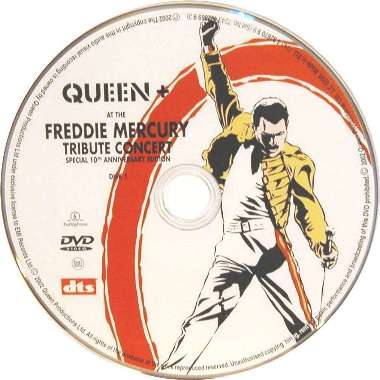 Queen 'The Freddie Mercury Tribute Concert' UK 2002 reissue DVD disc 1
