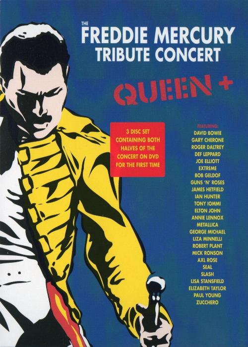 Queen 'The Freddie Mercury Tribute Concert' UK 2013 reissue DVD stickered front sleeve