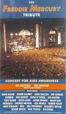Queen 'The Freddie Mercury Tribute Concert' UK VHS front sleeve