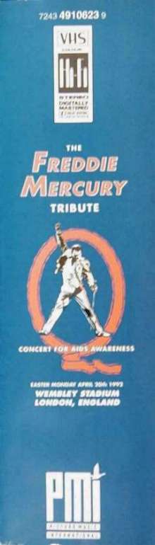 Queen 'The Freddie Mercury Tribute Concert' UK VHS spine