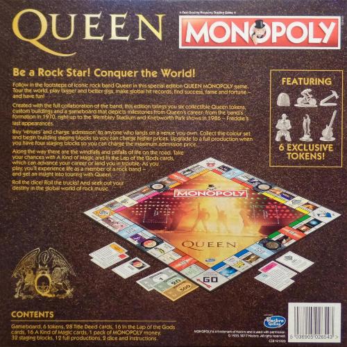 Queen Monopoly box back