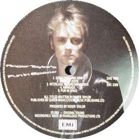Roger Taylor 'Fun In Space' UK LP label