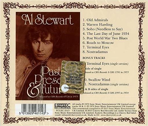 Al Stewart 'Past, Present And Future' UK CD back sleeve
