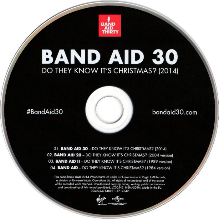 Band Aid 30 'Do They Know It's Christmas?' CD disc