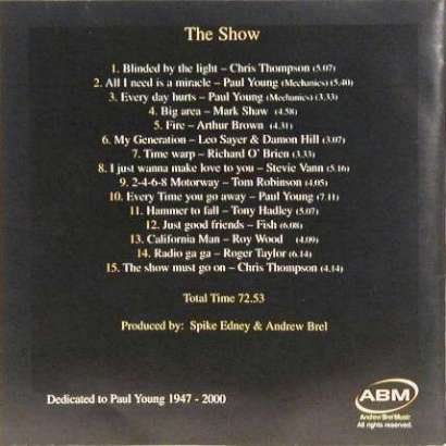 SAS Band 'The Show' UK CD booklet back sleeve