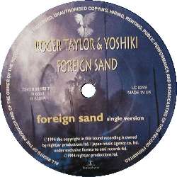 Roger Taylor 'Foreign Sand' UK 7" label