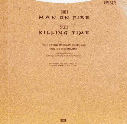 Roger Taylor 'Man On Fire' UK 7" back sleeve