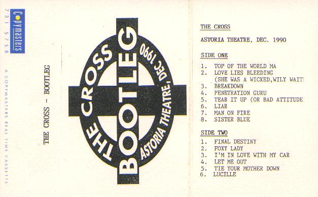 The Cross 'Bootleg' UK cassette sleeve