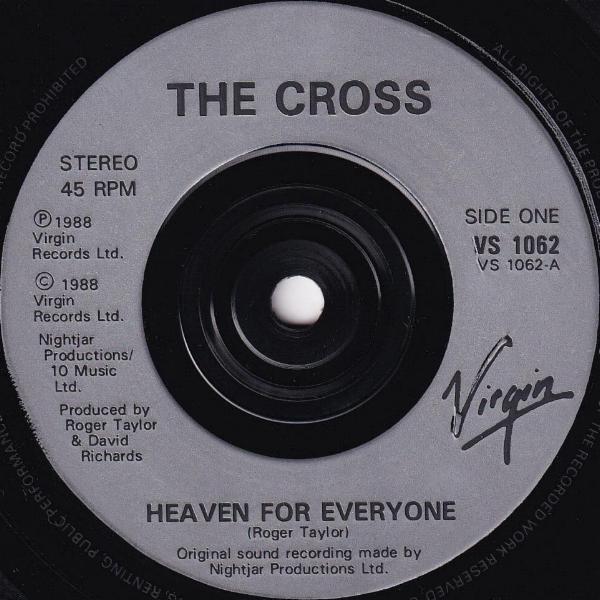 The Cross 'Heaven For Everyone' UK 7" label