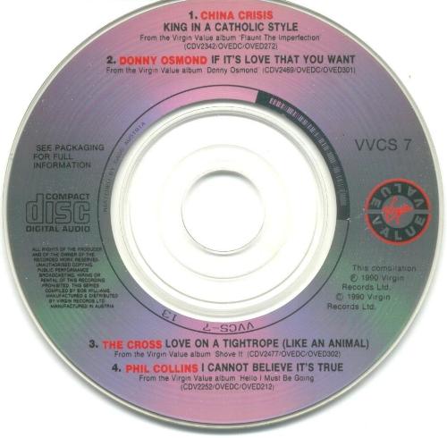 The Cross 'Love On A Tightrope' UK CD promo disc